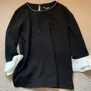 Karl Lagerfeld black-and-white long-sleeved blouse